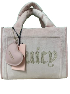 Juicy Couture Pink Velour Diamond Extra Spender Mini Tote Crossbody Velvet Bag - Picture 1 of 8