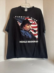 Merle Haggard FIGHTIN’ Side USA Flag T-Shirt Gr. XL 2001 Double Side B22 - Bild 1 von 5
