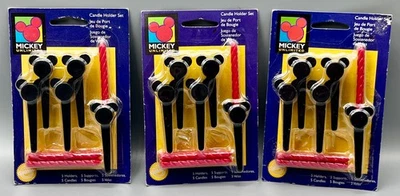 Mickey Mouse Disney Candelabros Wilton Cake Toppers LOTE DE 3 PAQUETES NUEVO 1996 Foto 1 de 4
