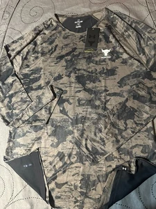UNDER ARMOUR THE ROCK ISO CHILL L/S BROWN D. GRAY CAMO SHIRT SIZE 2XL MEN $55.00 - Picture 1 of 4