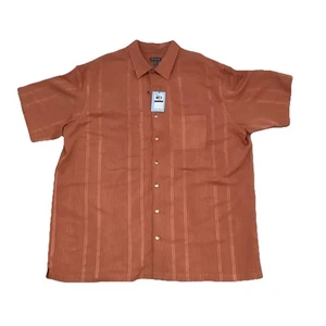 Van Heusen Men’s Big & Tall Short Sleeve Button Up Shirt Size 2XLT Orange NWT - Picture 1 of 11