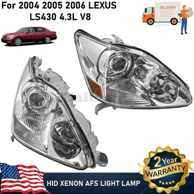 FOR 2004-2006 LEXUS LS430 LEFT/RIGHT HEADLIGHT HID XENON AFS LIGHT LAMP ASSEMBLY - Image 1 of 4
