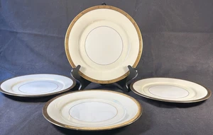 Lot of 4 Noritake GOLDKIN Dinner Plates Japan # 4985 Gold Trim - Picture 1 of 5