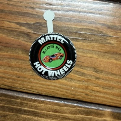 1968 McLAREN M6A  VINTAGE HOT WHEELS REDLINES CARS METAL BADGE - Image 1 of 2