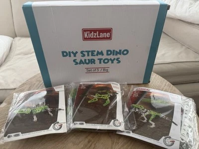 Kidzlane brand STEM dino Erector Set maker system 3pc METAL build tools - Image 1 of 4