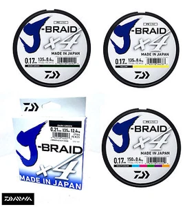New Daiwa J-Braid X4 Fishing Line 135m Spool - All Colours & Breaking Strains - Picture 1 of 21