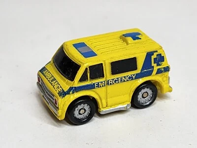Vintage Galoob Micro Machines Chevy Ambulance Yellow + Blue Emergency Van Car - Image 1 of 4