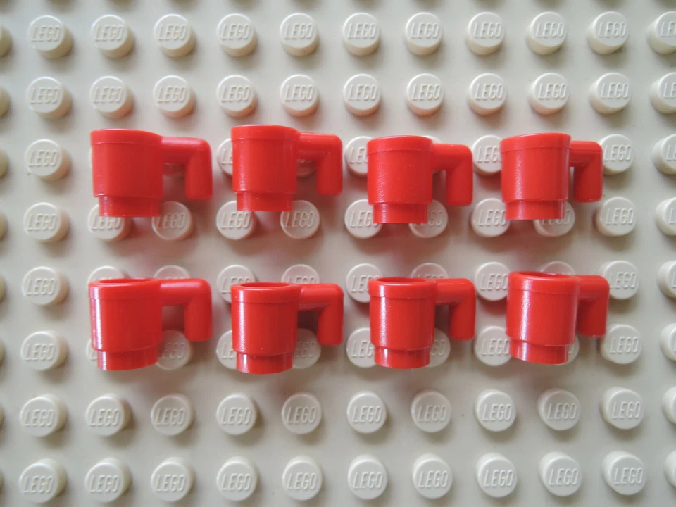 LEGO 8 x Tasse Glas Becher Cup 3899  rot  (2) - Bild 1 von 1