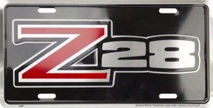 Z28 CHEVCHEVROLET CAMARO ALUMINIO CAMIÓN ETIQUETA PLACA DE METAL LETRERO HOMBRE CUEVA - Imagen 1 de 2