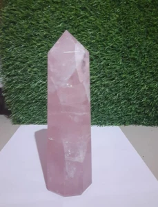 Large Rose Quartz Tower Handmade Crystal Point For Home Office Decorative - Picture 1 of 1