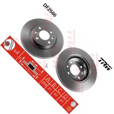 2x TRW DF2586 brake disc front axle fits Renault Clio II BB_, CB_