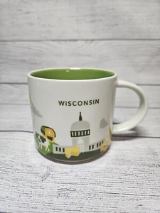 Starbucks "You Are Here" Series WISCONSIN Mug - 14oz Coffee Mug 2014 - NO BOX - Imagen 1 de 11