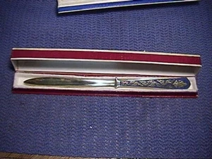 1930s VINTAGE SIAM AMFARCO 8 1/2" BRONZE LETTER OPENER + BOX FREE US SHIPPING VG - Picture 1 of 1