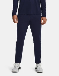 Pantalones de equipo de calentamiento tejido UA para hombre azul marino/blanco Under Armour gimnasio para correr XL - Imagen 1 de 7