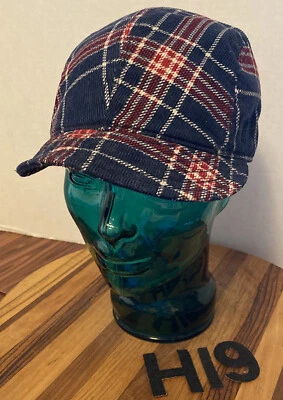 SOMBRERO MUJER HURLEY CADETE A CUADROS/ESTILO MILITAR AZUL/ROJO/BLANCO OSFM EN MUY BUENA CONDICIÓN H19 Foto 1 de 3