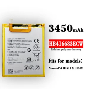 New For Huawei Google Nexus 6P H1511 H1512 HB416683ECW Battery 3450mAh Battery - Picture 1 of 5