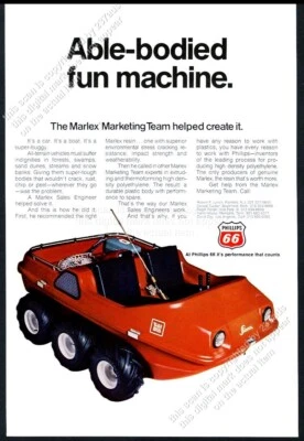 Trail Boss 1970 ATV foto de vehículo de 6 ruedas Phillips 66 gasolina anuncio impreso vintage Foto 1 de 4