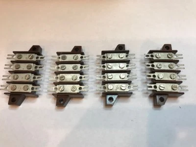 8 pin Point to Point Wiring Terminal Strips (Threaded). NOS. Lot of 4pcs. #43 - Image 1 of 3