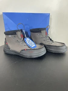 Hey Dude Bradley Boots Men's Size 9 Gray Shoes Waxed Canvas 40625-030 NWT - Picture 1 of 6
