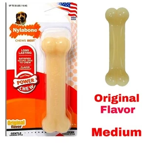 Nylabone Power Chew Original Geschmacksknochen - Medium Hund Kauspielzeug (bis 35 Pfund) NEU - Bild 1 von 10