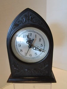 Orologio Vintage Bachelite Mantle Lincon Quarzo Cattedrale Gotico USA 1930 Alto 7 - Foto 1 di 11