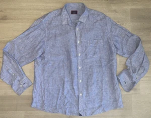 UNTUCKit Linen Shirt XL Blue Vin Santo WR Regular Fit Long Sleeve - Picture 1 of 12