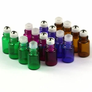 5~10 pcs Empty 2ml Glass Roll On Bottles Metal or Glass Roller Ball Essential - Picture 1 of 8