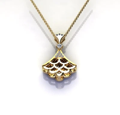 18K Yellow Gold Jewellery, Diamond Necklace (0.07 cts, IJ - SI2)  - Image 1 of 4