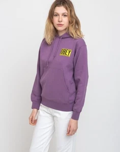 Obey Fizz Knit Hoodie Brand New Purple XS $100 - Picture 1 of 10