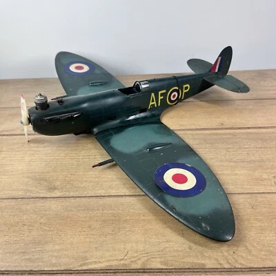 Vintage Cox Thimble Drome Spitfire #7800 RAF Gas Engine  Model Tether Airplane - Image 1 of 4
