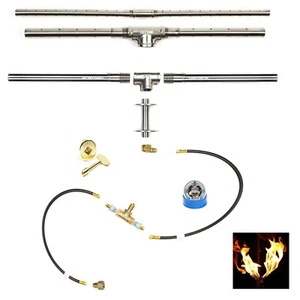 TB74K++: DIY PRE-PLUMBED GAS FIRE PIT KIT & 74" LIFETIME WARRANTED 316 BURNER - Picture 1 of 11