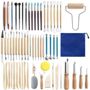 LOT Pottery Clay Sculpting 8-62Pcs Tools Set Smoothing Wax Carving Ceramic Tools - Picture 1 of 30