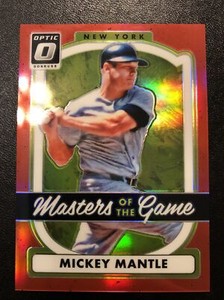 2017 Panini Donruss Optic Masters of the Game Red 52/99 Mickey Mantle #MG7 