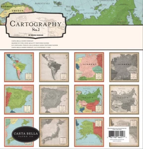 CARTOGRAFÍA No. de papel hermoso Kit de colección de 2 libros de recortes de 12x12 cartuchos - Imagen 1 de 1