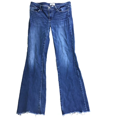 PAIGE Denim SKYLINE BOOT CUT Jean Woman Size 32 Cutoff Blue - Image 1 of 4