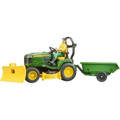 BRUDER 62104 - John Deere Trattorino tosaerba con rimorchio - Immagine 1 di 4
