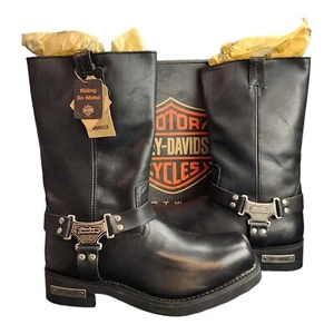 Harley Davidson Mega Harness Hi Boots Black Sz. 14 Wide D91345C Biker - Picture 1 of 24