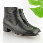 Cole Haan Italy Women's Boot Size 10 Low Block Heel Black Leather Green Tag VTG