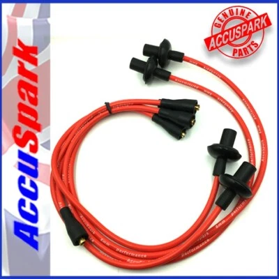 AccuSpark 8mm Red Silicon High Performance HT Lead Set for Aircooled VW Beetle - Image 1 of 4