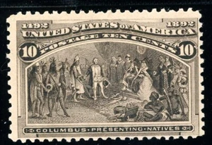 USAstamps Unused FVF US 1893 Columbian Expo Presenting Natives Scott 237 OG MNH - Picture 1 of 2