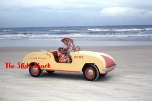 Ellinor Village Ormond Beach FL rental car 1950's red border Kodachrome slide - Picture 1 of 1