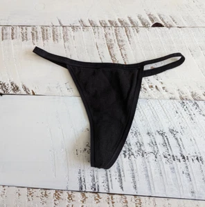 Perizoma a V vintage Victoria’s Secret taglia XS nero firmato cotone vita bassa - Foto 1 di 4
