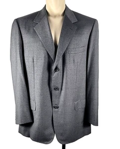 Brioni PALATINO 100% Wool Gray 3 Button Sport Suit Coat Jacket Sz 46L - Picture 1 of 5