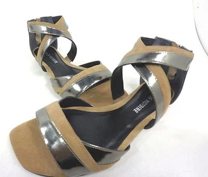 POUR LA VICTOIRE, BRIENNE SANDAL, WOMENS, PEWTER/ TOBACCO, US 7.5 M, EURO 37.5 - Picture 1 of 6
