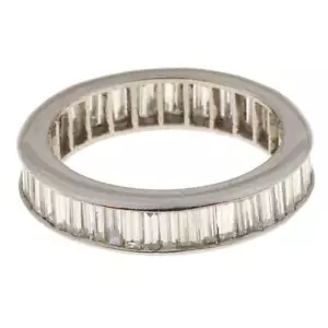 4.03ct Simulated Diamond Wedding Ring Band Full Eternity White Gold Plated - Picture 1 of 7