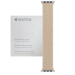 Apple Watch Band Braided Solo Loop 44mm 45mm 46mm 49mm Beige SZ 7 iWatch Replace - Picture 1 of 6