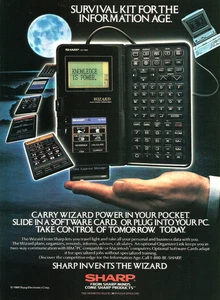 1989 Sharp Wizard Organizer Calculator OZ-7000 vintage Print AD Advertisement - Picture 1 of 1