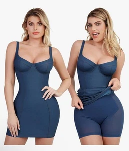 Popilush Built-In Shapewear Denim cocktail party Dress Size Small Corset Bodycon - Picture 1 of 10