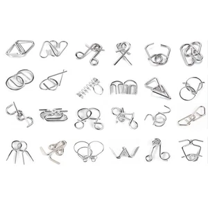 Metalldraht Puzzle,24 Stück Denksportaufgaben Metallpuzzle Entwirrung Puzzles... - Bild 1 von 7