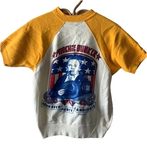 Vintage Rare 70s Archie Bunker TV Sweatshirt T-Shirt Beer Party President S/M - Bild 1 von 9